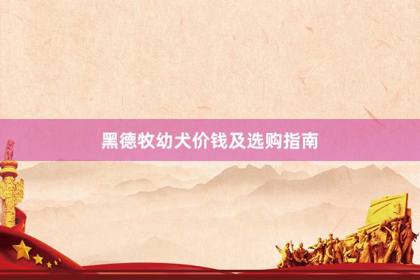 黑德牧幼犬价钱及选购指南